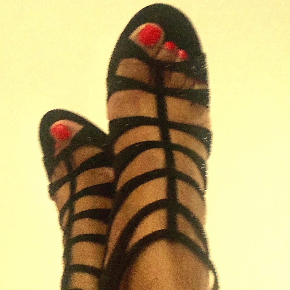 Michael Kors Black Elegant  Strappy Evening Shoes